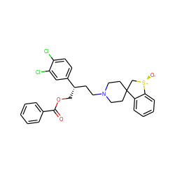 O=C(OC[C@@H](CCN1CCC2(CC1)C[S@@+]([O-])c1ccccc12)c1ccc(Cl)c(Cl)c1)c1ccccc1 ZINC000026579147