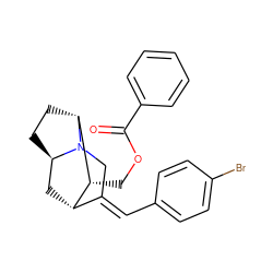 O=C(OC[C@@H]1[C@H]2C[C@H]3CC[C@H]1N3C/C2=C\c1ccc(Br)cc1)c1ccccc1 ZINC000253701806