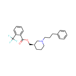 O=C(OC[C@@H]1CCCN(CCCc2ccccc2)C1)c1ccccc1C(F)(F)F ZINC000027207493