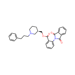 O=C(OC[C@@H]1CCCN(CCCc2ccccc2)C1)c1ccccc1N1C(=O)c2ccccc2C1=O ZINC000027194261