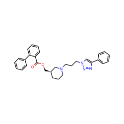 O=C(OC[C@@H]1CCCN(CCCn2cc(-c3ccccc3)nn2)C1)c1ccccc1-c1ccccc1 ZINC000082150294