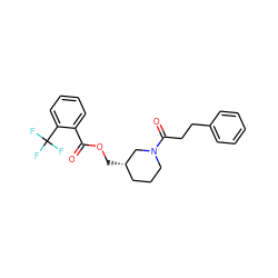 O=C(OC[C@H]1CCCN(C(=O)CCc2ccccc2)C1)c1ccccc1C(F)(F)F ZINC000073197085