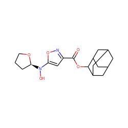 O=C(OC1C2CC3CC(C2)CC1C3)c1cc(N(O)[C@H]2CCCO2)on1 ZINC000653781677