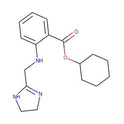 O=C(OC1CCCCC1)c1ccccc1NCC1=NCCN1 ZINC000026733260