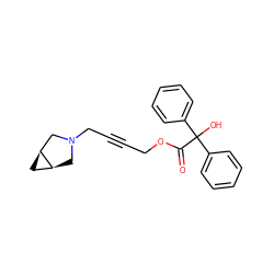 O=C(OCC#CCN1C[C@H]2C[C@H]2C1)C(O)(c1ccccc1)c1ccccc1 ZINC000028477597