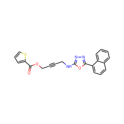 O=C(OCC#CCNc1nnc(-c2cccc3ccccc23)o1)c1cccs1 ZINC000036380724