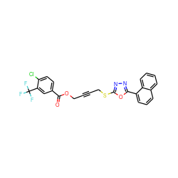 O=C(OCC#CCSc1nnc(-c2cccc3ccccc23)o1)c1ccc(Cl)c(C(F)(F)F)c1 ZINC000036381512