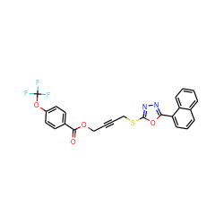 O=C(OCC#CCSc1nnc(-c2cccc3ccccc23)o1)c1ccc(OC(F)(F)F)cc1 ZINC000036381510