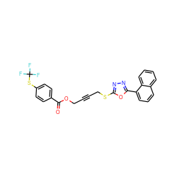 O=C(OCC#CCSc1nnc(-c2cccc3ccccc23)o1)c1ccc(SC(F)(F)F)cc1 ZINC000036381508