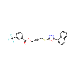 O=C(OCC#CCSc1nnc(-c2cccc3ccccc23)o1)c1cccc(C(F)(F)F)c1 ZINC000036381517