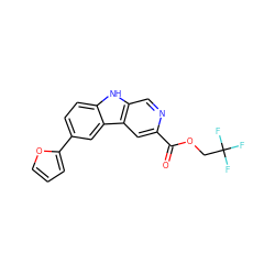 O=C(OCC(F)(F)F)c1cc2c(cn1)[nH]c1ccc(-c3ccco3)cc12 ZINC000064528232