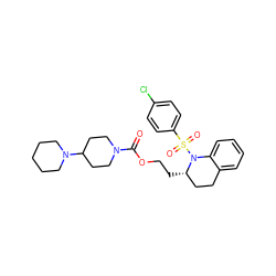 O=C(OCC[C@H]1CCc2ccccc2N1S(=O)(=O)c1ccc(Cl)cc1)N1CCC(N2CCCCC2)CC1 ZINC000028704256