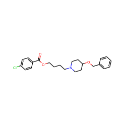 O=C(OCCCCN1CCC(OCc2ccccc2)CC1)c1ccc(Cl)cc1 ZINC000028650685