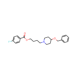 O=C(OCCCCN1CCC(OCc2ccccc2)CC1)c1ccc(F)cc1 ZINC000028650689