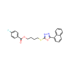 O=C(OCCCCSc1nnc(-c2cccc3ccccc23)o1)c1ccc(F)cc1 ZINC000036381503