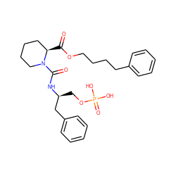 O=C(OCCCCc1ccccc1)[C@@H]1CCCCN1C(=O)N[C@@H](COP(=O)(O)O)Cc1ccccc1 ZINC000045317035