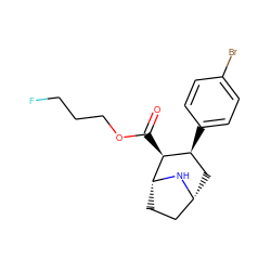 O=C(OCCCF)[C@H]1[C@@H](c2ccc(Br)cc2)C[C@@H]2CC[C@H]1N2 ZINC000028373270