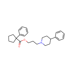 O=C(OCCCN1CCC(c2ccccc2)CC1)C1(c2ccccc2)CCCC1 ZINC000013737407