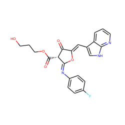 O=C(OCCCO)[C@@H]1C(=O)/C(=C/c2c[nH]c3ncccc23)O/C1=N\c1ccc(F)cc1 ZINC000169702597