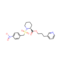 O=C(OCCCc1cccnc1)[C@@H]1CCCCN1S(=O)(=O)Cc1ccc([N+](=O)[O-])cc1 ZINC001772587228