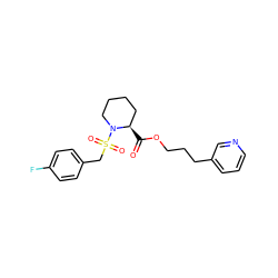 O=C(OCCCc1cccnc1)[C@@H]1CCCCN1S(=O)(=O)Cc1ccc(F)cc1 ZINC001772605983