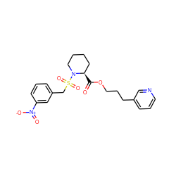 O=C(OCCCc1cccnc1)[C@@H]1CCCCN1S(=O)(=O)Cc1cccc([N+](=O)[O-])c1 ZINC001772571595