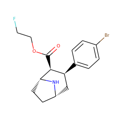 O=C(OCCF)[C@H]1[C@@H](c2ccc(Br)cc2)C[C@@H]2CC[C@H]1N2 ZINC000028455778