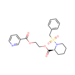 O=C(OCCOC(=O)[C@@H]1CCCCN1S(=O)(=O)Cc1ccccc1)c1cccnc1 ZINC001772582810