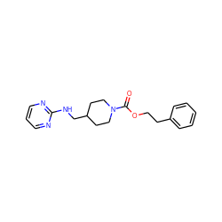 O=C(OCCc1ccccc1)N1CCC(CNc2ncccn2)CC1 ZINC000035259147