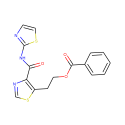 O=C(OCCc1scnc1C(=O)Nc1nccs1)c1ccccc1 ZINC000028457618