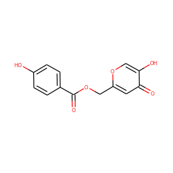 O=C(OCc1cc(=O)c(O)co1)c1ccc(O)cc1 ZINC000034528299