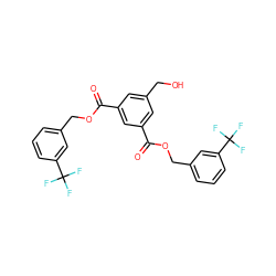 O=C(OCc1cccc(C(F)(F)F)c1)c1cc(CO)cc(C(=O)OCc2cccc(C(F)(F)F)c2)c1 ZINC000040876493