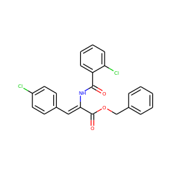 O=C(OCc1ccccc1)/C(=C/c1ccc(Cl)cc1)NC(=O)c1ccccc1Cl ZINC000002902347