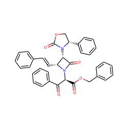 O=C(OCc1ccccc1)[C@@H](C(=O)c1ccccc1)N1C(=O)[C@@H](N2C(=O)OC[C@@H]2c2ccccc2)[C@H]1/C=C/c1ccccc1 ZINC000036143600