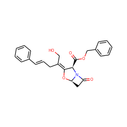 O=C(OCc1ccccc1)[C@@H]1/C(=C(\CO)C/C=C/c2ccccc2)O[C@@H]2CC(=O)N12 ZINC000204053685
