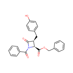 O=C(OCc1ccccc1)[C@@H]1[C@H](Cc2ccc(O)cc2)C(=O)N1C(=O)c1ccccc1 ZINC000013862672