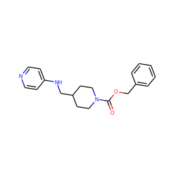 O=C(OCc1ccccc1)N1CCC(CNc2ccncc2)CC1 ZINC000001491525