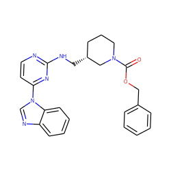 O=C(OCc1ccccc1)N1CCC[C@@H](CNc2nccc(-n3cnc4ccccc43)n2)C1 ZINC000003994962