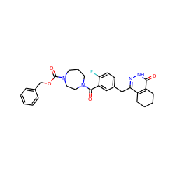 O=C(OCc1ccccc1)N1CCCN(C(=O)c2cc(Cc3n[nH]c(=O)c4c3CCCC4)ccc2F)CC1 ZINC000149052907