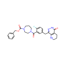 O=C(OCc1ccccc1)N1CCCN(C(=O)c2cc(Cc3n[nH]c(=O)c4c3NCCC4)ccc2F)CC1 ZINC000147355158