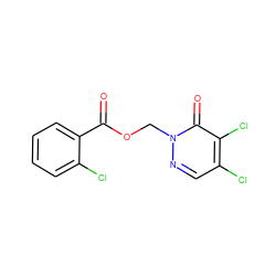 O=C(OCn1ncc(Cl)c(Cl)c1=O)c1ccccc1Cl ZINC000001386230