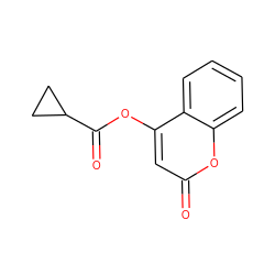 O=C(Oc1cc(=O)oc2ccccc12)C1CC1 ZINC000013836342