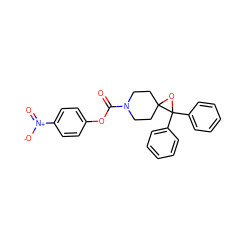 O=C(Oc1ccc([N+](=O)[O-])cc1)N1CCC2(CC1)OC2(c1ccccc1)c1ccccc1 ZINC000049767482