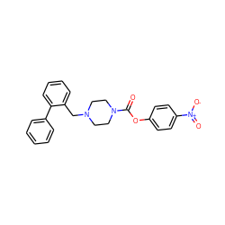 O=C(Oc1ccc([N+](=O)[O-])cc1)N1CCN(Cc2ccccc2-c2ccccc2)CC1 ZINC000049766600