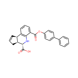 O=C(Oc1ccc(-c2ccccc2)cc1)c1cccc2c1N[C@H](C(=O)O)[C@H]1CC=C[C@@H]21 ZINC000000917648