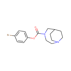 O=C(Oc1ccc(Br)cc1)N1CCN2CCC(CC2)C1 ZINC000043078649