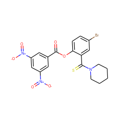 O=C(Oc1ccc(Br)cc1C(=S)N1CCCCC1)c1cc([N+](=O)[O-])cc([N+](=O)[O-])c1 ZINC000008671251