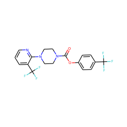 O=C(Oc1ccc(C(F)(F)F)cc1)N1CCN(c2ncccc2C(F)(F)F)CC1 ZINC000049021638