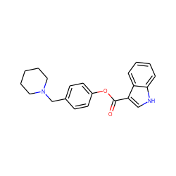 O=C(Oc1ccc(CN2CCCCC2)cc1)c1c[nH]c2ccccc12 ZINC000096914951