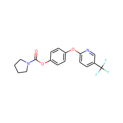 O=C(Oc1ccc(Oc2ccc(C(F)(F)F)cn2)cc1)N1CCCC1 ZINC000028826673